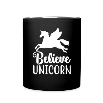 Croyance en la licorne Licorne - Mug uni - noir - Devant