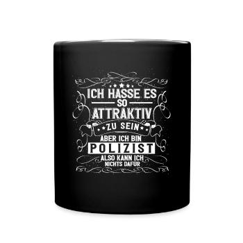 Polizist Polizei - Tasse einfarbig - Schwarz - Vorne