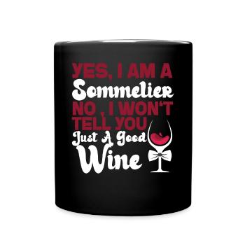 Dégustation de vin de sommelier - Mug uni - noir - Devant