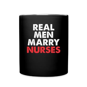 De vrais hommes épousent des infirmières - Mug uni - noir - Devant