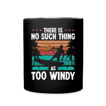 Kiteboarding Vintage Too windy Kiteboarder Kite - Tasse einfarbig - Schwarz - Vorne