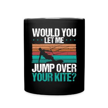 Kiteboarder Vintage Jump over your Kite - Tasse einfarbig - Schwarz - Vorne