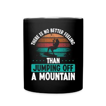Kiteboarder Jumping off a Mountain Vintage Kite - Tasse einfarbig - Schwarz - Vorne