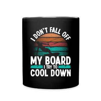 I don't fall down Funny Kiteboarder Vintage KiteI d - Full Colour Mug - black - Front