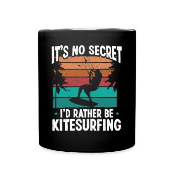 Kiteboarder its no Secret Kitesurfing VintageKiteb - Tasse einfarbig - Schwarz - Vorne