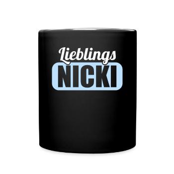 DDR Ostdeutschland Osten Ossi Lieblings Nicki - Tasse einfarbig - Schwarz - Vorne