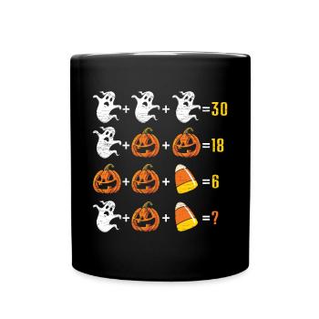 Mathelehrer Halloween - Tasse einfarbig - Schwarz - Vorne