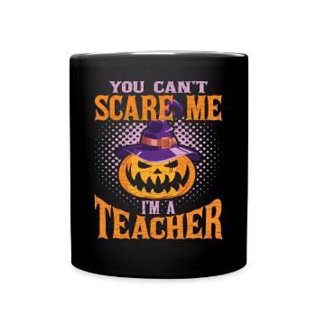 Halloween Kürbis Lehrer - Tasse einfarbig - Schwarz - Vorne