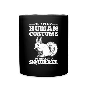 Cute squirrel This is my human - Full Colour Mug - black - Front