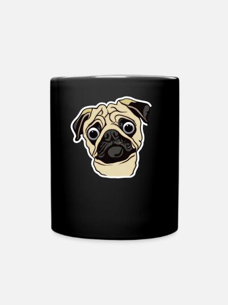 Surpris les amoureux des chiens carlins - Mug uni - noir