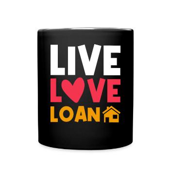 Live Love Loan Frischer Hausbesitzer - Tasse einfarbig - Schwarz - Vorne