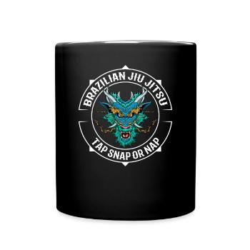 Jiu Jitsu Dragon Demon - Unterwerfung Team Jiu - Tasse einfarbig - Schwarz - Vorne