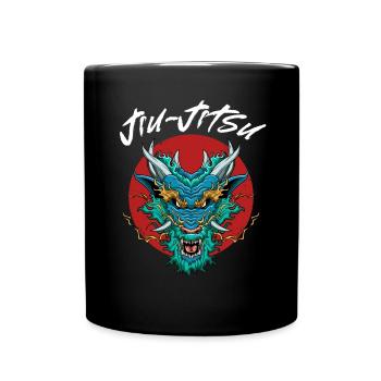 Brasilianisches Jiu Jitsu Drachen - BJJ MMA - Tasse einfarbig - Schwarz - Vorne