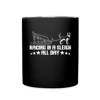 Course de chiens de traîneau toute la journée - Mug uni - noir - Devant