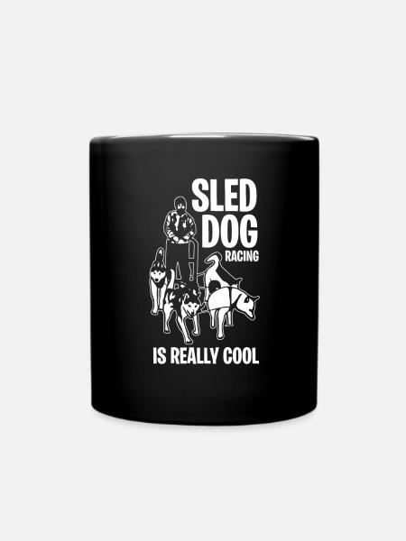 Schlittenhund Rennen ist wirklich cool - Tasse einfarbig - Schwarz