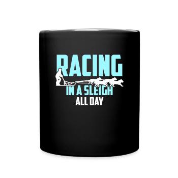 Course de chiens de traîneau toute la journée - Mug uni - noir - Devant