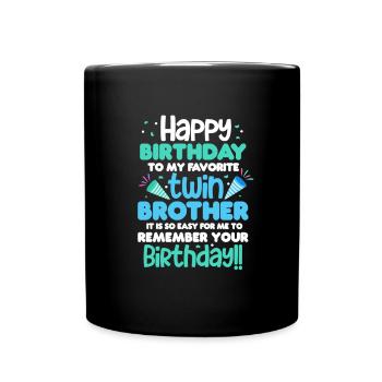 Big Brother Sibling Sister Gift - Full Colour Mug - black - Front