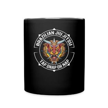 Jiu Jitsu Lion Demon - Unterwerfung Team Jiu Jitsu - Tasse einfarbig - Schwarz - Vorne