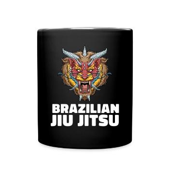 Jiu Jitsu Lion Demon Head Brasilianisches Jiu - Tasse einfarbig - Schwarz - Vorne