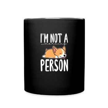 Corgi - Tasse einfarbig - Schwarz - Vorne