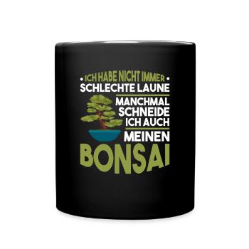 Japanischer Bonsai Bonsaibaum - Tasse einfarbig - Schwarz - Vorne