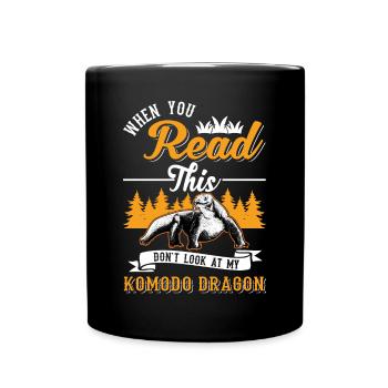 Komodo dragon monitor lizard - Full Colour Mug - black - Front