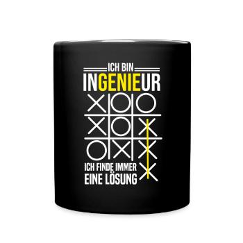 Herren Ingenieur Männer Nerd Witz Student - Tasse einfarbig - Schwarz - Vorne