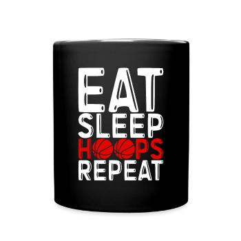 Mangez des cerceaux de sommeil Répéter 4 - Mug uni - noir - Devant