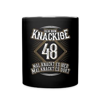 48. Geburtstag Lustig Geschenk - Tasse einfarbig - Schwarz - Vorne