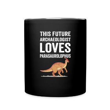 Vintage Parasaurolophus Kid Design - Full Colour Mug - black - Front