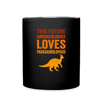 Vintage Parasaurolophus Kid Design - Full Colour Mug - black - Front