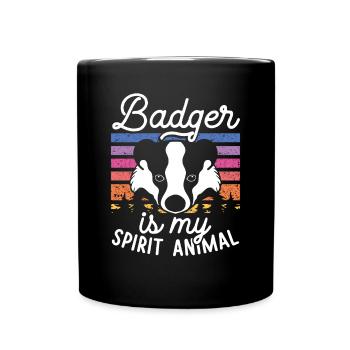 Badger Is My Ghost Animal - Full Colour Mug - black - Front