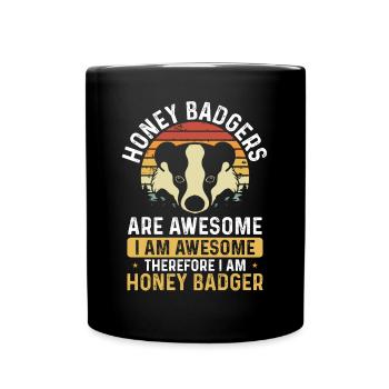 Retro Honey Badgers Are Awesome - Full Colour Mug - black - Front