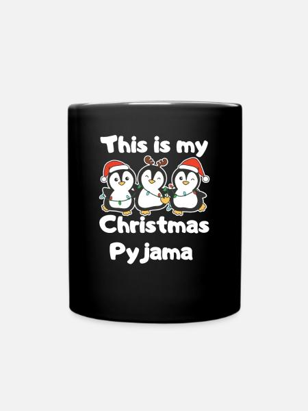 Christmas Penguin Christmas Pajamas - Full Colour Mug - black