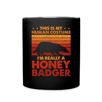 Honey Badger Costume Retro - Full Colour Mug - black - Front