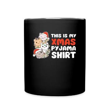 Pyjama de Noël pour chat - Mug uni - noir - Devant