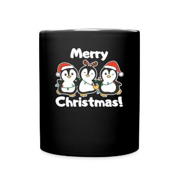 Pingouins Animaux de Noël Mignons Pingouins - Mug uni - noir - Devant