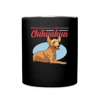 Chihuahua Papa Chien Propriétaire Chien Cadeau - Mug uni - noir - Devant