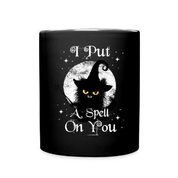 I Put A Spell On You Wuschelige Cat Wand - Full Colour Mug - black - Front