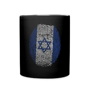 Israël Empreinte GÉNÉTIQUE Pays juif Israélite - Mug uni - noir - Devant