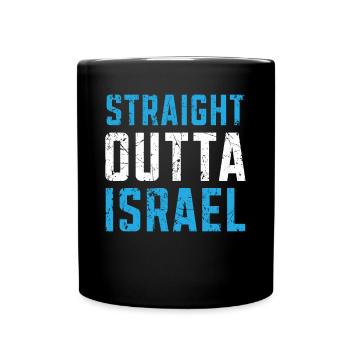 Straight Outta Israël Juif Juif Pays Israélite - Mug uni - noir - Devant