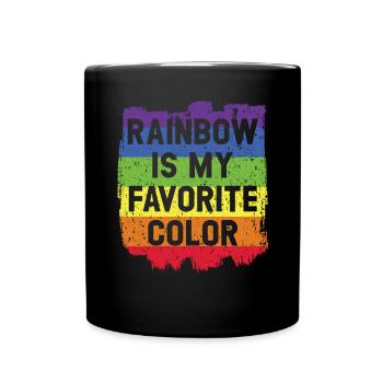 Regenbogen ist mein Lieblingsfarb-Regenbogenflüsterer - Tasse einfarbig - Schwarz - Vorne