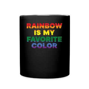 Regenbogen ist mein Lieblingsfarb-Regenbogenflüsterer - Tasse einfarbig - Schwarz - Vorne