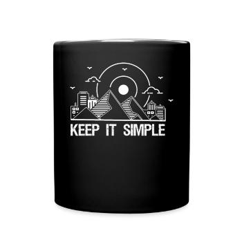 Keep It Simple Line Art Minimalist - Full Colour Mug - black - Front