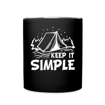 Keep It Simple Line Art Minimalist - Full Colour Mug - black - Front