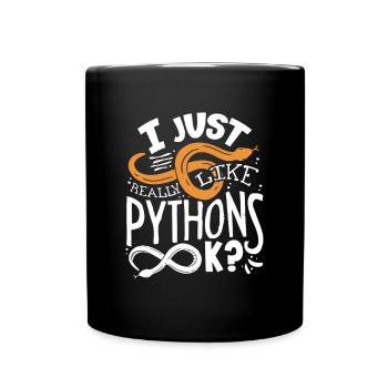 Banana Ball Python Herpetologist I Just Really - Full Colour Mug - black - Front