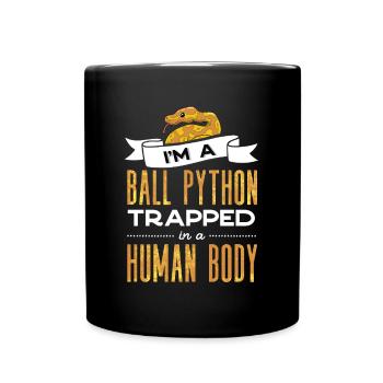 Banana Ball Python Herpetologist Funny Quote - Full Colour Mug - black - Front