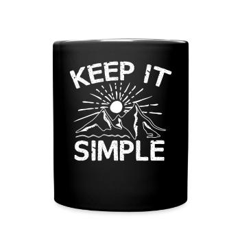 Keep It Simple Line Art Minimalist - Full Colour Mug - black - Front