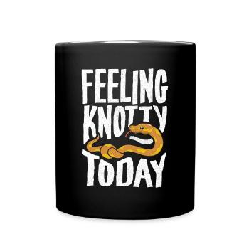 Banana Ball Python Herpetologist Feeling Knotty - Full Colour Mug - black - Front