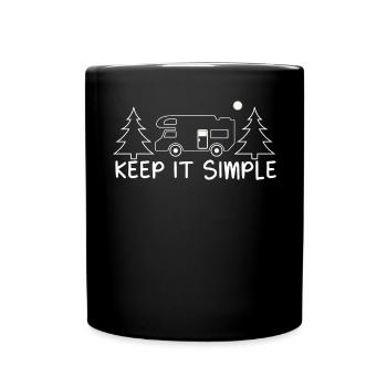 Keep It Simple Line Art Minimalist - Full Colour Mug - black - Front